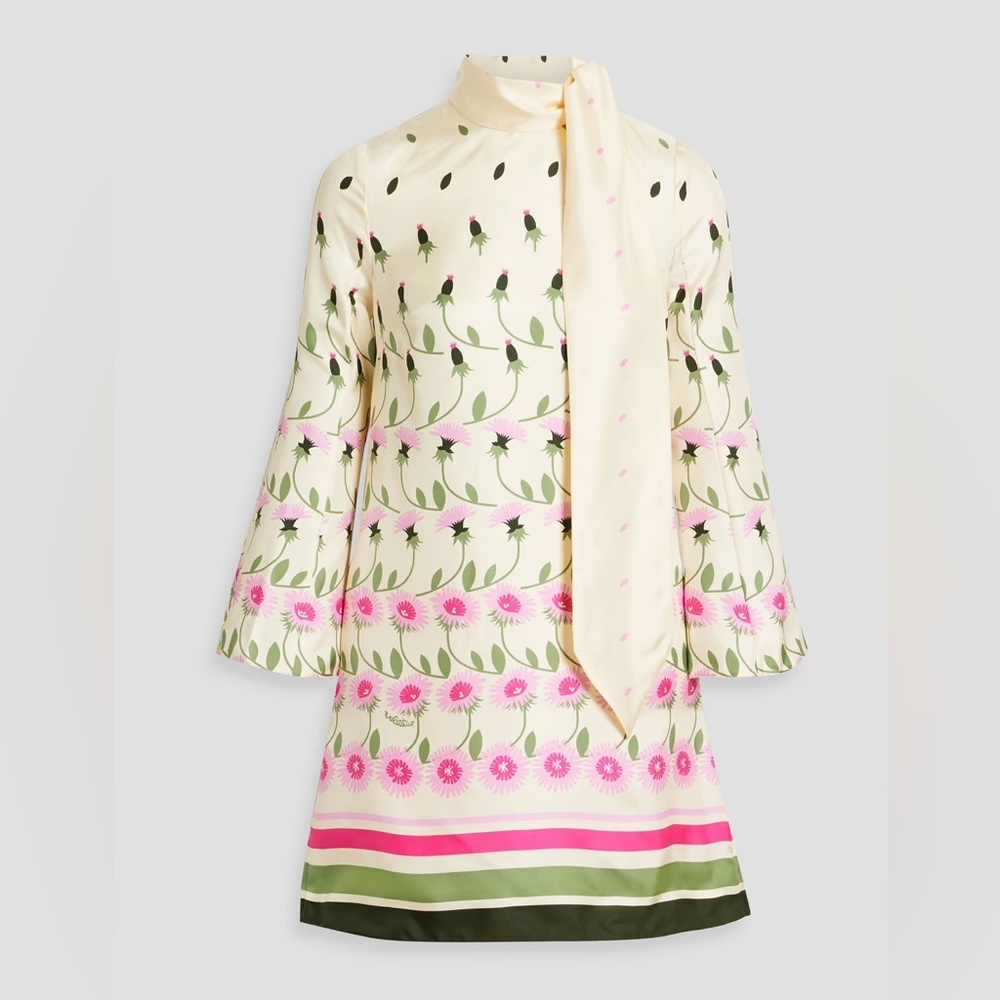 NWT VALENTINO GARAVANI Ecru floral Printed silk-twill mini dress. Medium (IT 40) - Picture 4 of 11